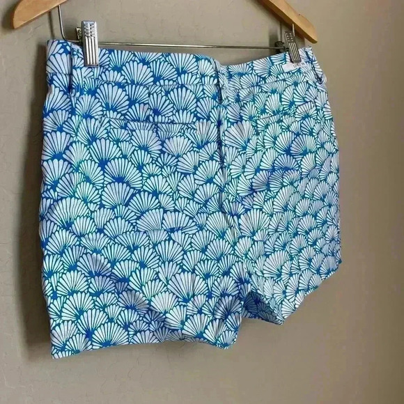 Level 99 Blue Fin & White Print Cyndie Linen Tencel Shorts‎ Size 30 - Picture 6 of 8